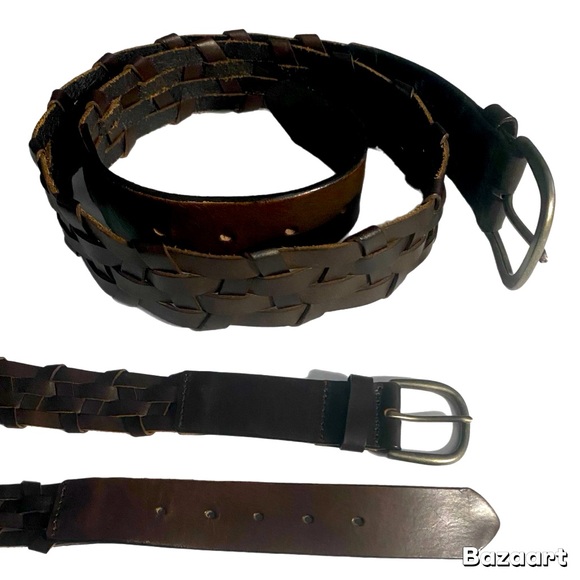 J. Jill Accessories - NWOT J Jill Woven Leather Belt, Woven, Neutral, Sz XS, Sz S, Boho, Lagenlook
